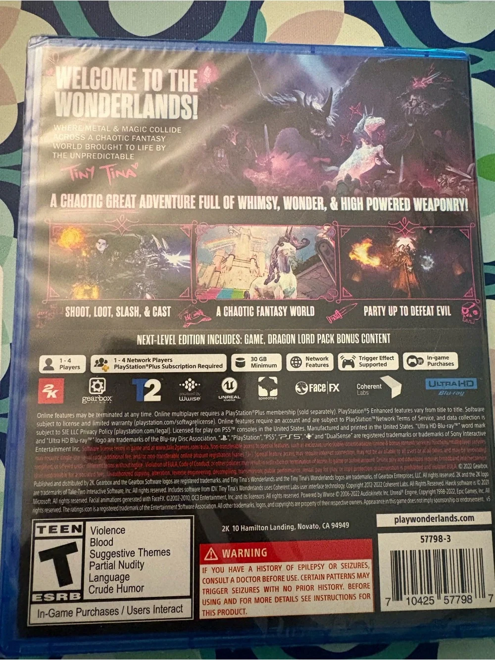 Tiny Tina's Wonderlands Next-Level Edition for PS5 - Black & Gold Cover